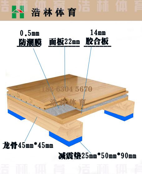 乒乓球馆木地板|单层龙骨